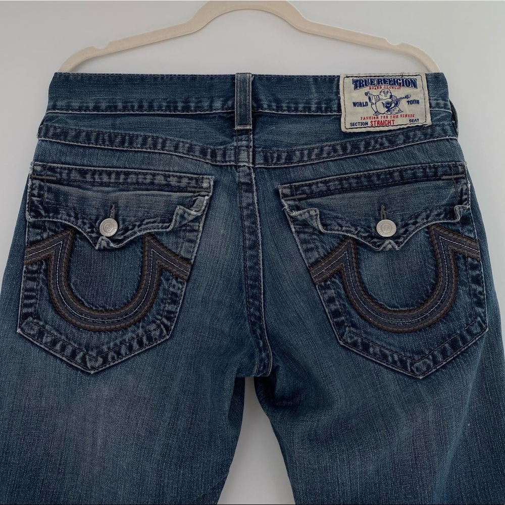 True religion low waisted jeans! Brown and grey colour way🤎w/ slight flare rare